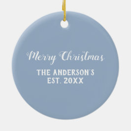 Adorno De Cerámica Gris azul de pizarra geométrica para navidades