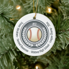 Adorno De Cerámica Gris plateado, campeón de béisbol