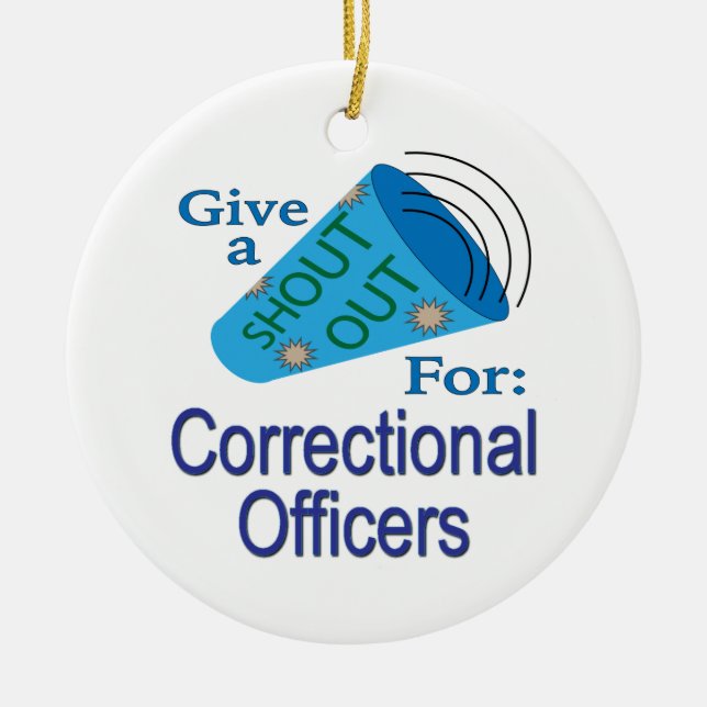 Adorno De Cerámica Gritos para los oficiales correccionales (Frente)