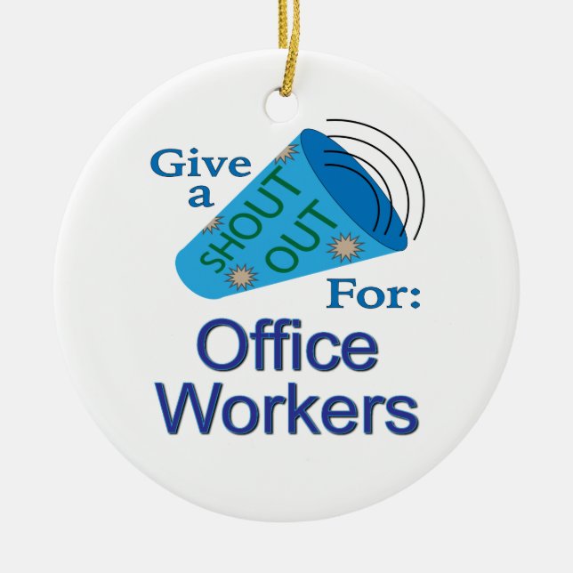 Adorno De Cerámica Gritos para trabajadores de oficina (Frente)