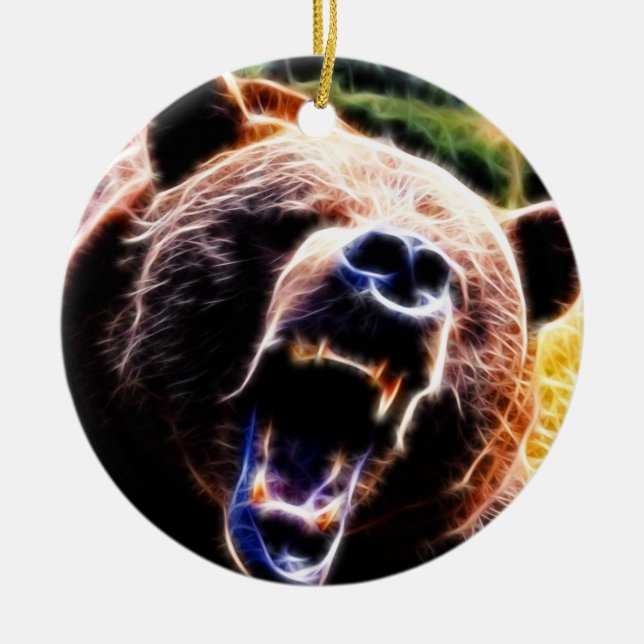 Adorno De Cerámica Grizzly ruar (Frente)