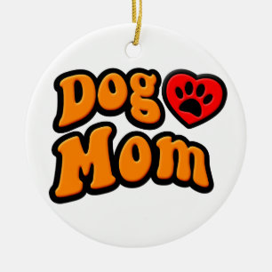 Adorno De Cerámica Groovy Dog Mom Drawing
