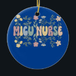 Adorno De Cerámica Groovy MICU Nurse Medical Intensive Care Unit<br><div class="desc">Groovy MICU Nurse Medical Intensive Care Unit Gift. Perfect gift for your dad,  mom,  papa,  men,  women,  friend and family members on Thanksgiving Day,  Christmas Day,  Mothers Day,  Fathers Day,  4th of July,  1776 Independent day,  Veterans Day,  Halloween Day,  Patrick's Day</div>