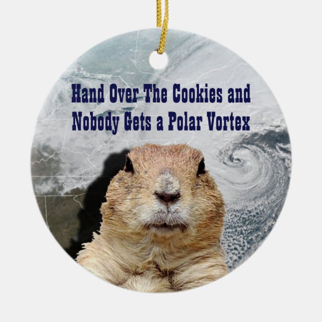 Adorno De Cerámica Groundhog Day Polar Vortex (Frente)