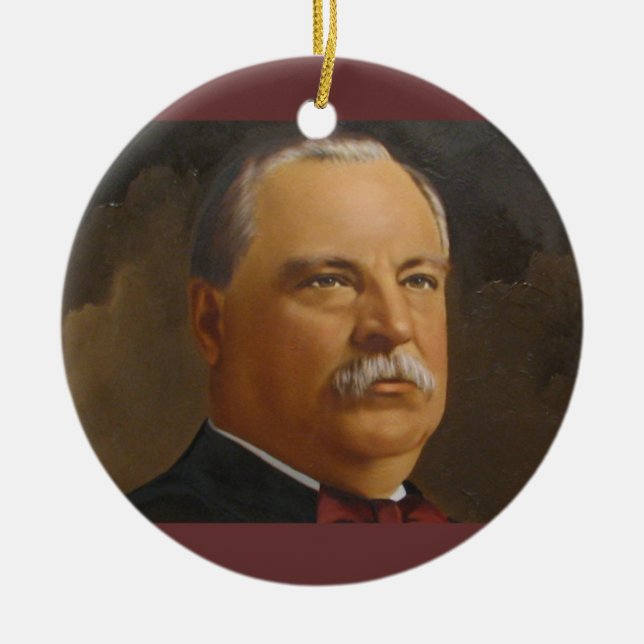 Adorno De Cerámica Grover Cleveland 22 y 24° presidente (Frente)