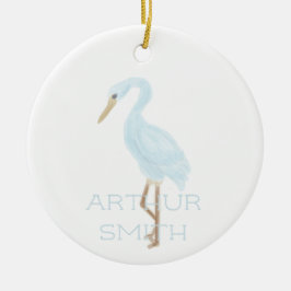 Adorno De Cerámica Grulla azul acuarela