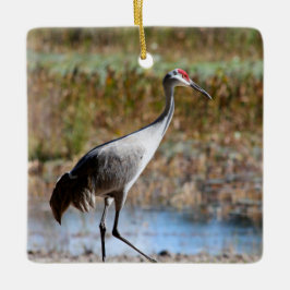 Adorno De Cerámica Grulla Sarita, Grulla Americana