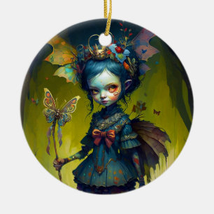 Adorno De Cerámica Grumpy Fairy Pixie Fantasy Art