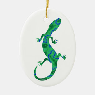 Adorno De Cerámica Grüner Gecko ArtDeco