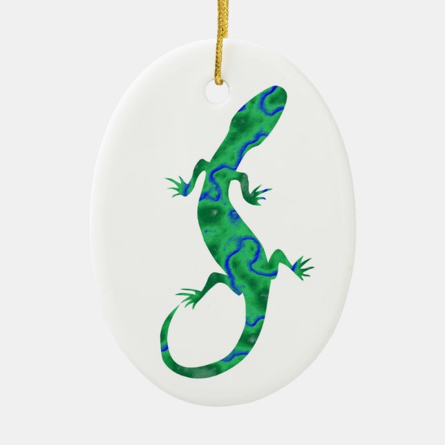 Adorno De Cerámica Grüner Gecko ArtDeco (Frente)