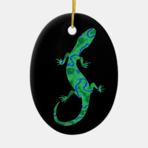 Adorno De Cerámica Grüner Gecko ArtDeco