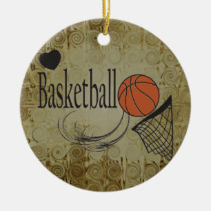 Adorno De Cerámica Grunge Basketball Sport