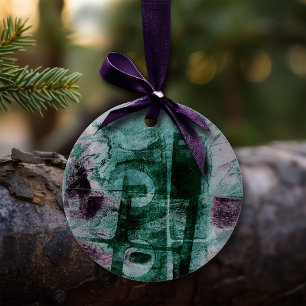 Adorno De Cerámica Grunge de graffiti pintado   Moody Plum Purple Gre