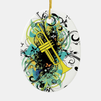 Adorno De Cerámica Grunge Swirl Trumpet