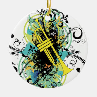 Adorno De Cerámica Grunge Swirl Trumpet