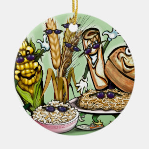 Adorno De Cerámica Grupo de alimentos para grano de pan