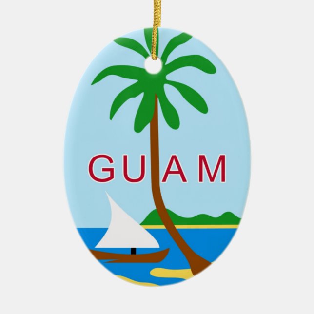 Adorno De Cerámica GUAM - emblema/bandera/escudo de armas/símbolo (Frente)
