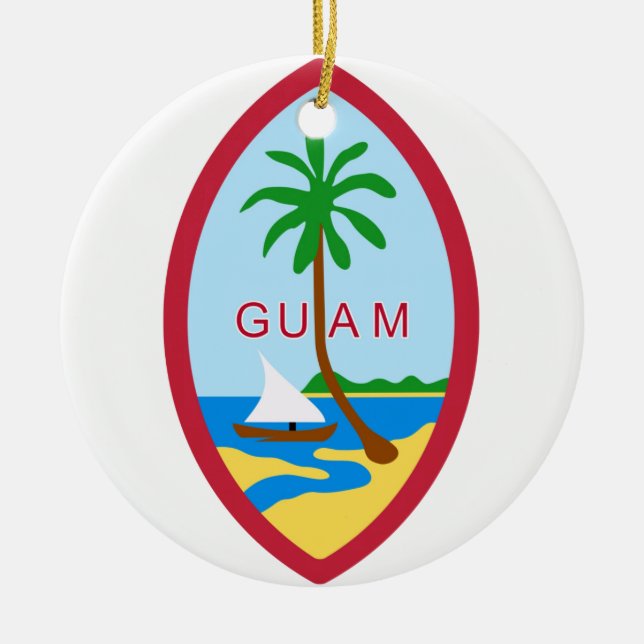 Adorno De Cerámica GUAM - emblema/bandera/escudo de armas/símbolo (Frente)