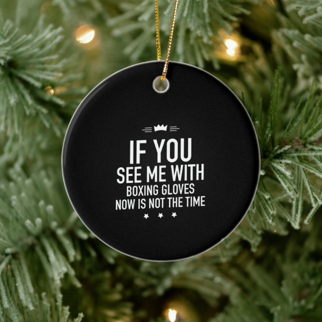 Adorno De Cerámica Guantes de boxeo blanco (Árbol)