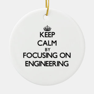 Adorno De Cerámica Guarde la calma centrándose en la ingeniería
