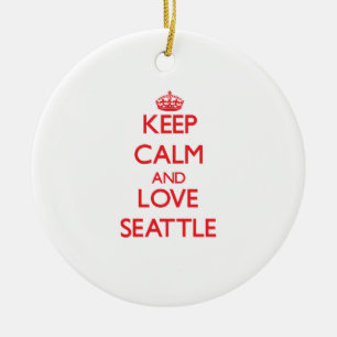 Adorno De Cerámica Guarde la calma y ame Seattle