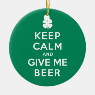 Adorno De Cerámica Guarde la calma y déme la cerveza