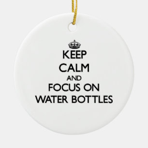 Adorno De Cerámica Guarde la calma y el foco en las botellas de agua