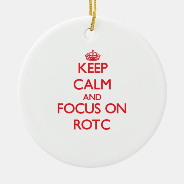 Adorno De Cerámica Guarde la calma y el foco en Rotc (Frente)
