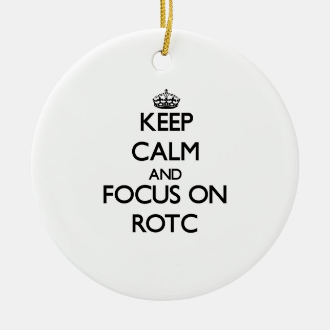 Adorno De Cerámica Guarde la calma y el foco en Rotc (Frente)