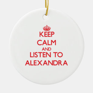 Adorno De Cerámica Guarde la calma y escuche Alexandra