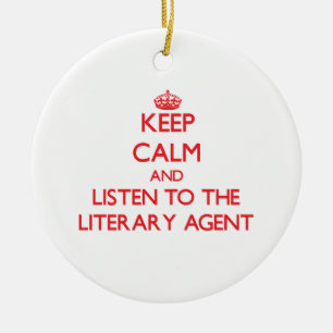 Adorno De Cerámica Guarde la calma y escuche el agente literario