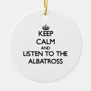 Adorno De Cerámica Guarde la calma y escuche el albatros
