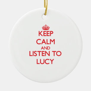 Adorno De Cerámica Guarde la calma y escuche Lucy