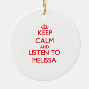 Adorno De Cerámica Guarde la calma y escuche Melissa