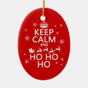 Adorno De Cerámica Guarde la calma y Ho Ho Ho