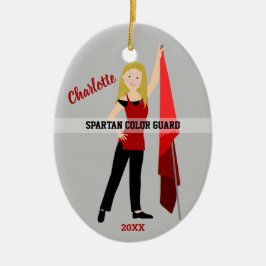 Adorno De Cerámica Guardia de color con el pelo rubio rojo y negro