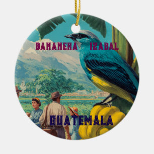 Adorno De Cerámica GUATEMALA, BANANERA IZABAL Retro poster