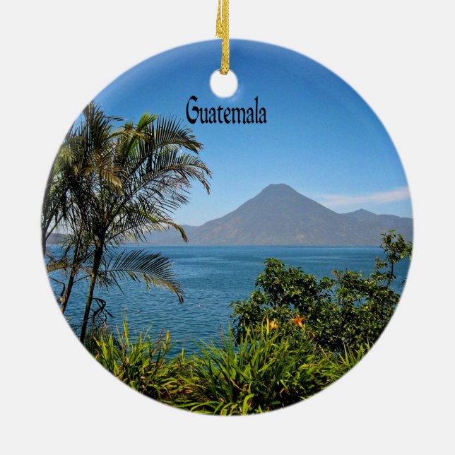 Adorno De Cerámica Guatemala, el hermoso paisaje de la naturaleza (Atrás)