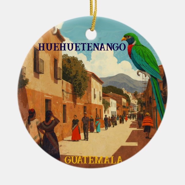 Adorno De Cerámica GUATEMALA, HUEHUETENANGO Retro poster (Frente)