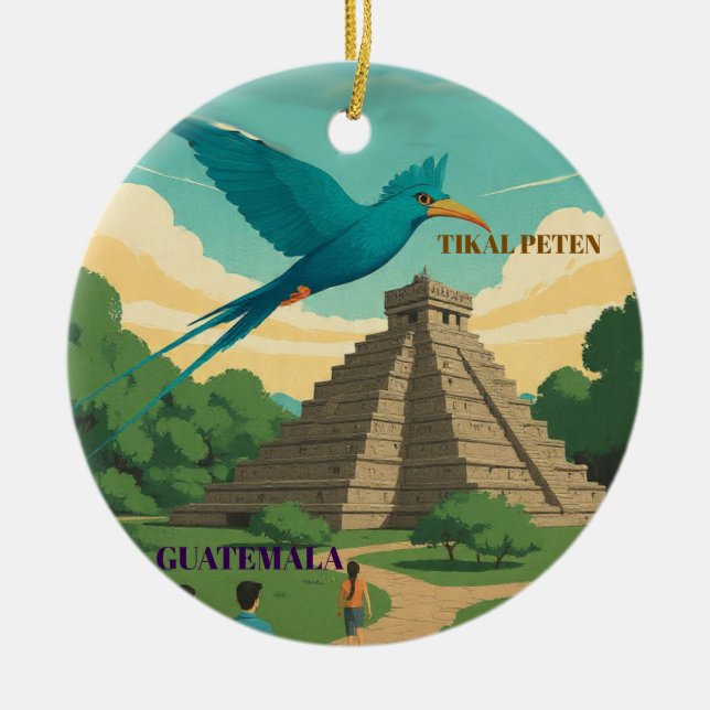 Adorno De Cerámica GUATEMALA TIKAL PETEN Retro poster (Frente)