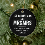 Adorno De Cerámica Guay Black Modern Typo | Primera foto de Navidad<br><div class="desc">Guay Black Modern Typo | Primera foto de Navidad Ornamento cerámico</div>