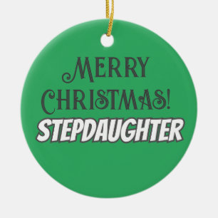 Adorno De Cerámica Guay Green Text Merry Christmas Stephand