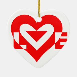 Adorno De Cerámica Guay Love Graphic, rojo