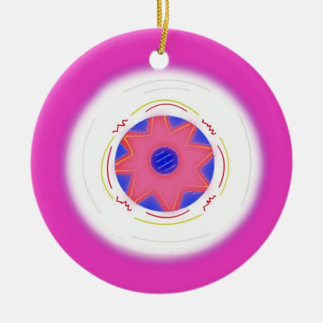Adorno De Cerámica Guay Pink Frisbee (Frente)