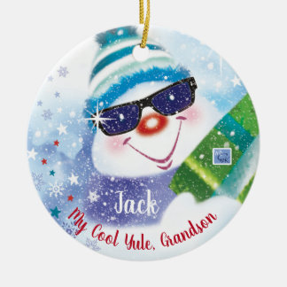 Adorno De Cerámica Guay Yule, nieto, hombre de nieve con sombras, Nav