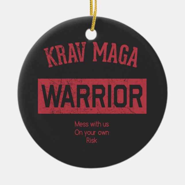 Adorno De Cerámica Guerrero de Krav Maga (Frente)