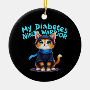 Adorno De Cerámica Guerrero de Ninja para mi diabetes se mantiene fir