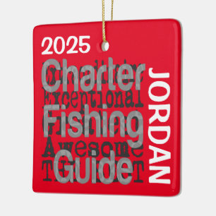Adorno De Cerámica Guía de Pesca Chárter Extraordinaria PERSONALIZADA