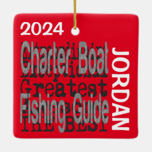 Adorno De Cerámica Guía de Pesca en Barco Carta PERSONALIZADO Extraor