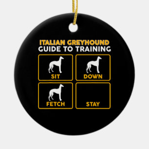 Adorno De Cerámica guía divertida del greyhound italiano en entrenami